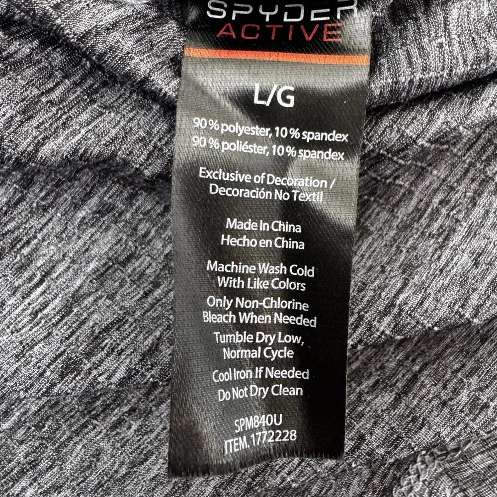 Spyder Mens ProW-B Quarter Zip Pullover Gray‎ Heather Active Top Large